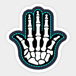 Skeleton Hamsa Sticker